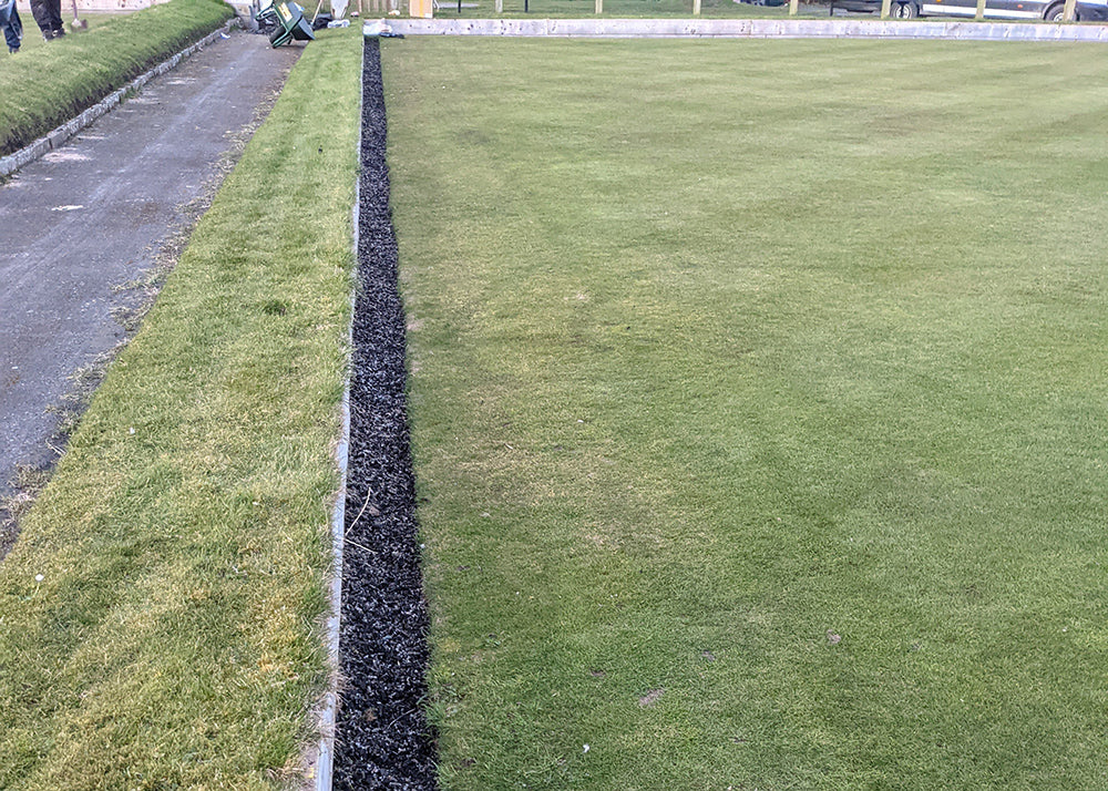 Installing Bowling Green Ditch Fill Rubber in North Tyneside