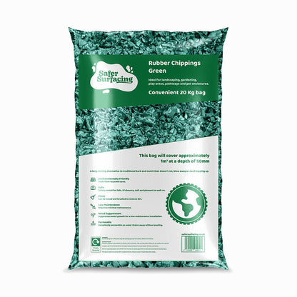 Landscape Rubber Chippings Green 8 - 20mm - Safer Surfacing