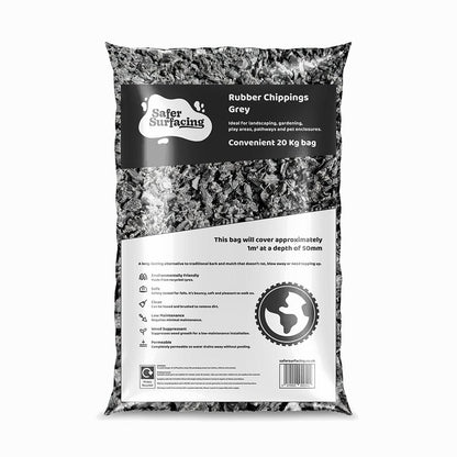 Landscape Rubber Chippings Grey 8 - 20mm - Safer Surfacing