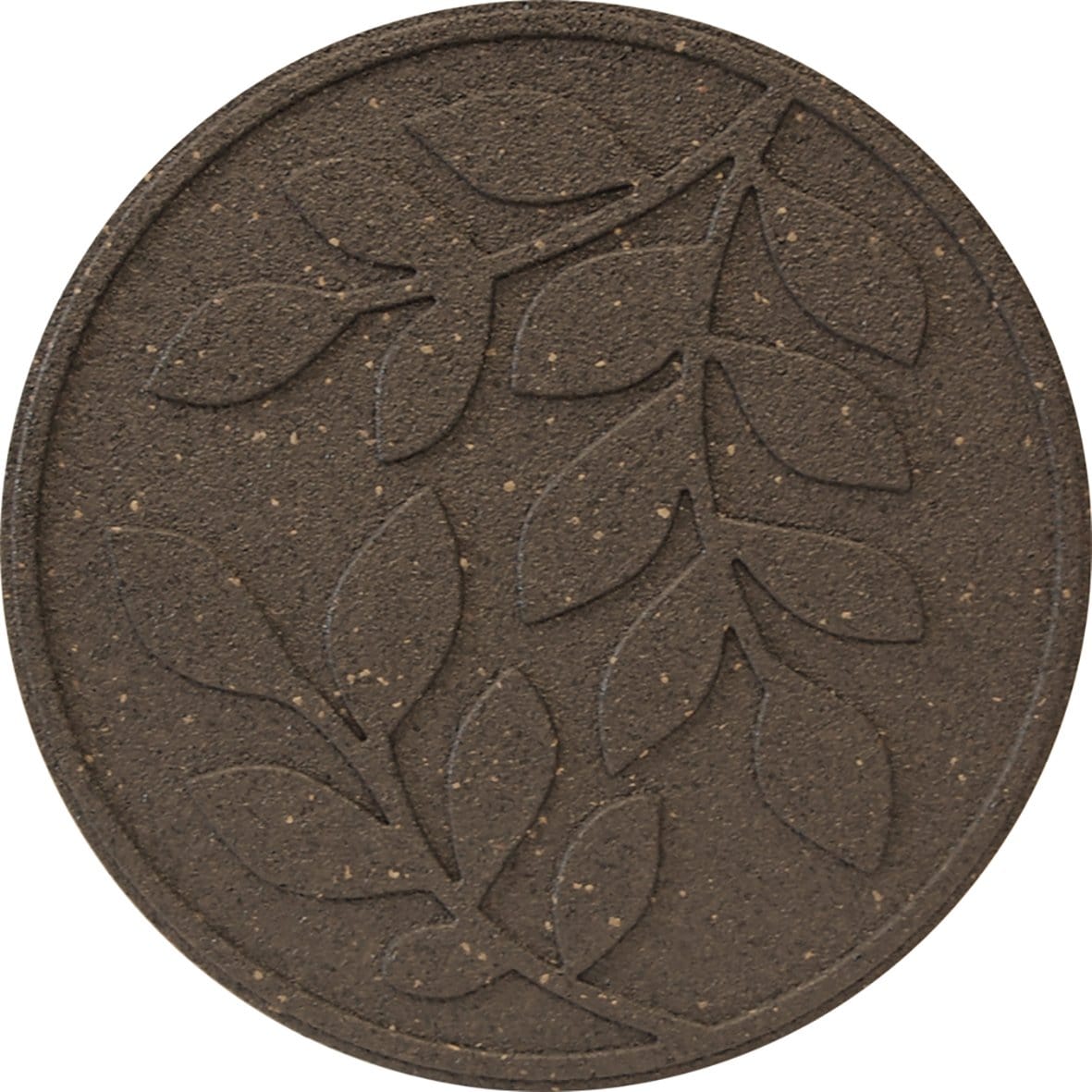 Brown stepping stone with leaf pattern - Safer Surfacing