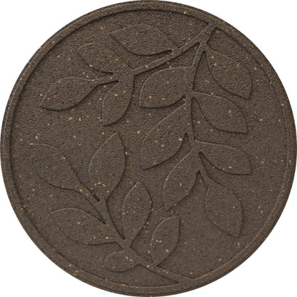 Brown stepping stone with leaf pattern - Safer Surfacing
