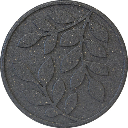 Grey stepping stone with leaf pattern - Safer Surfacing