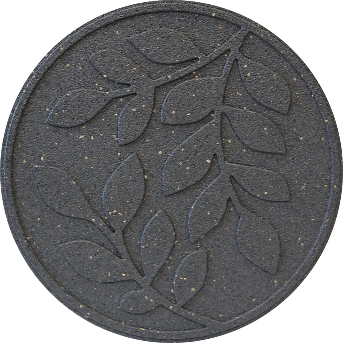 Grey stepping stone with leaf pattern (Pack of 2 save £1) - Safer Surfacing